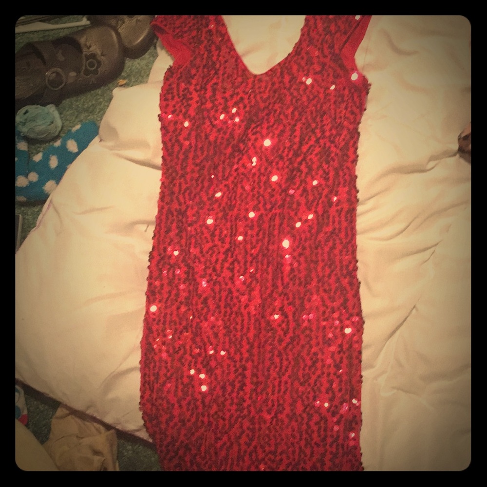 Sparkly red dress